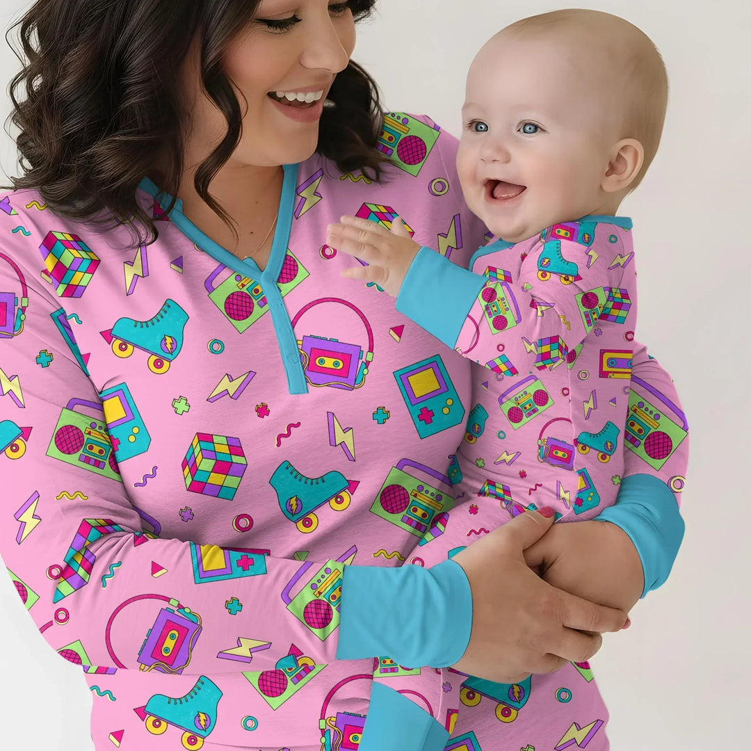 80s Retro Neon Bamboo Women Pajama Set