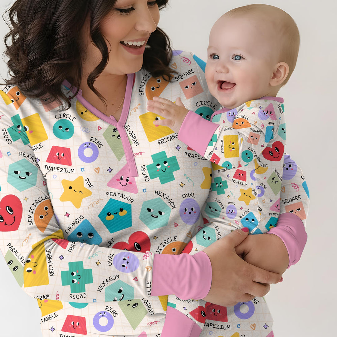 Happy Shape Squad Family Matching Bamboo Women Pajama Set