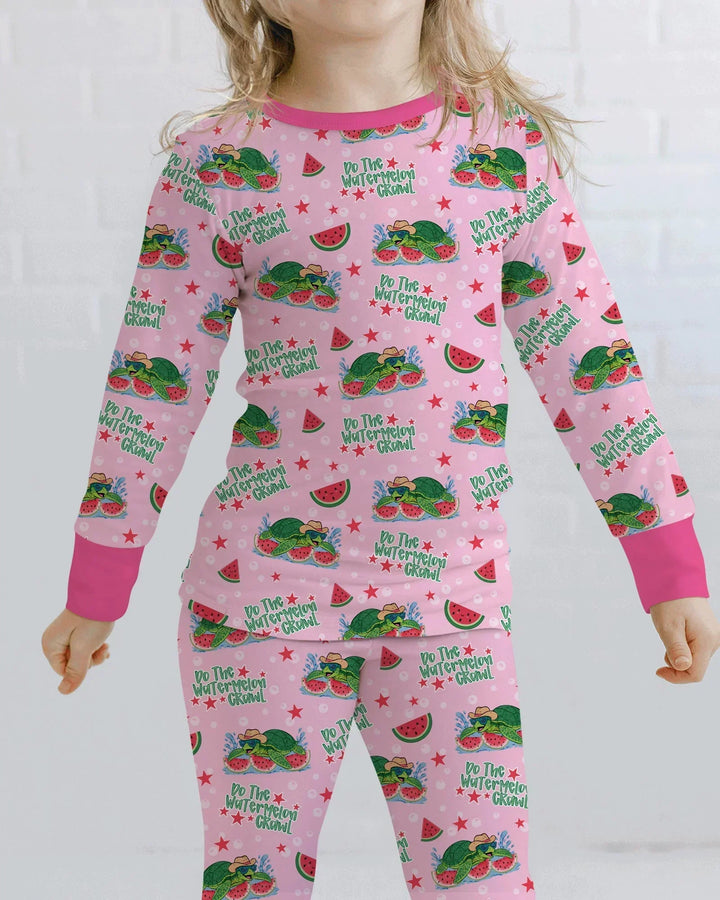 Zweiteiliges Langarm-Pyjama-Set mit Sommerfrüchten