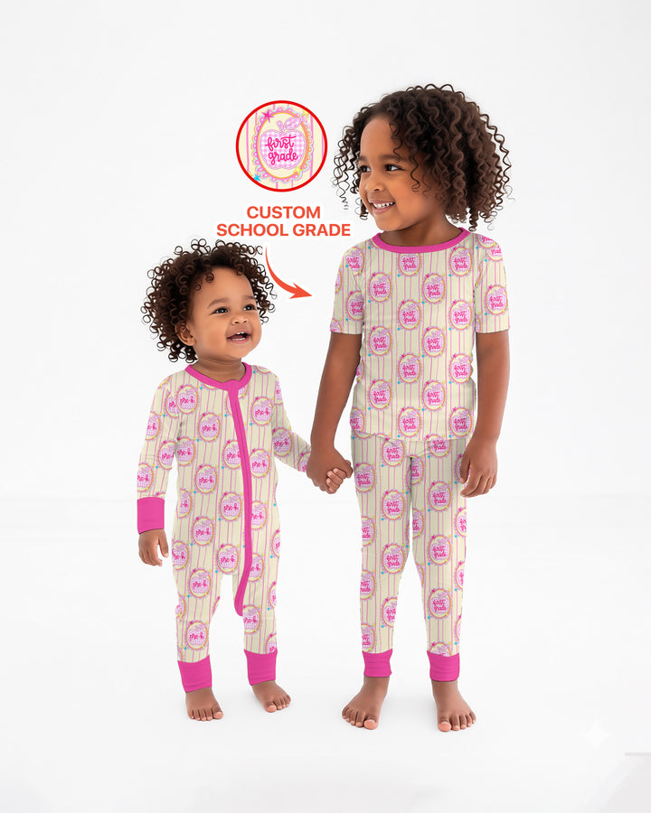 Conjunto de pijama de dos piezas de bambú con mangas largas, plantilla PERSONALIZADA