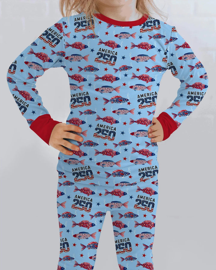 Conjunto de pijama de dos piezas de bambú de manga larga