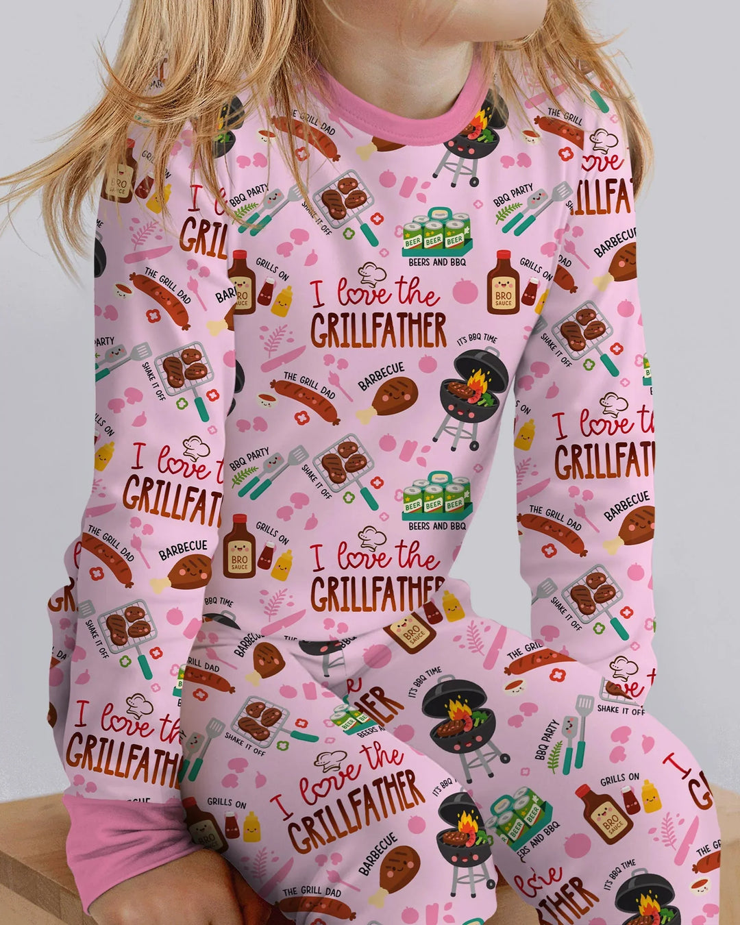 The Grill Father Family Matching Bamboo Two Piece Long Sleeve Pajama Set
