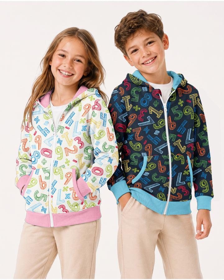 Sudadera con cremallera de bambú con el alfabeto hebreo