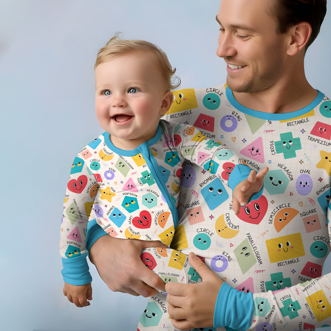 Happy Shape Squad Family Matching Bamboo Convertible Zippy