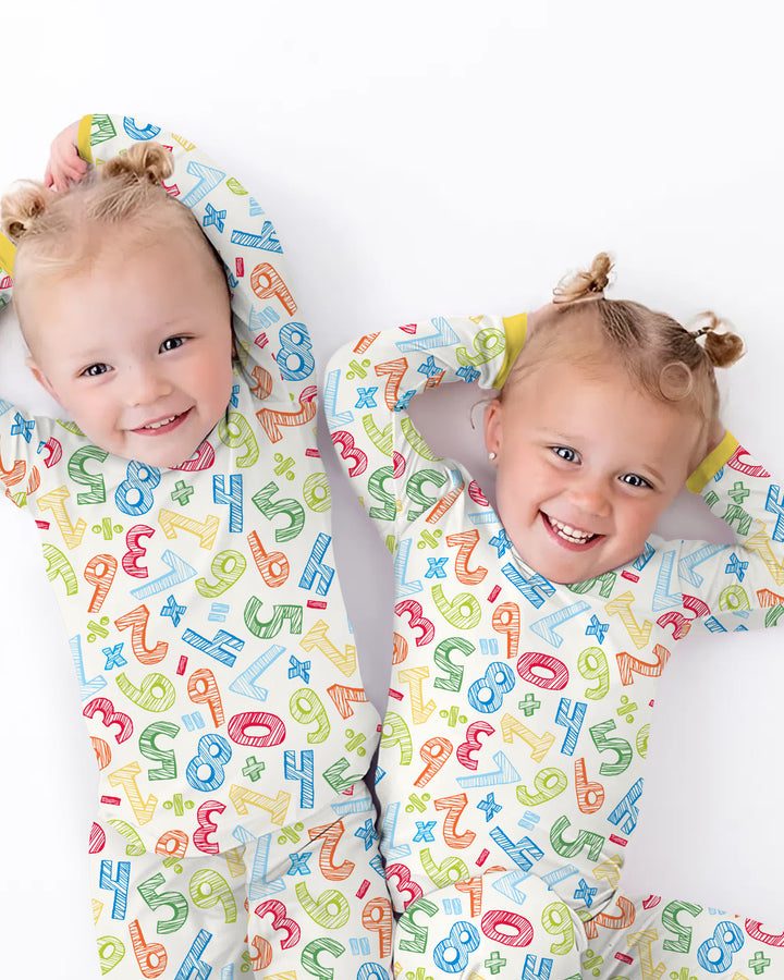 Math Doodles Bamboo Two Piece Long Sleeve Pajama Set