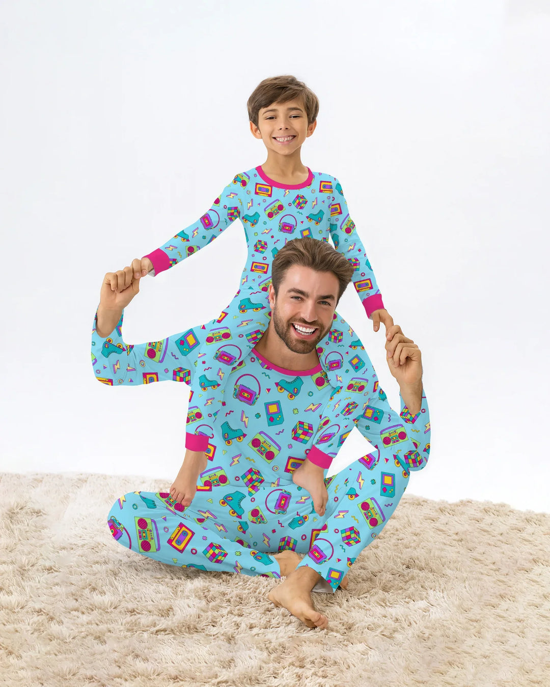Zweiteiliges Langarm-Pyjama-Set mit Sommerfrüchten