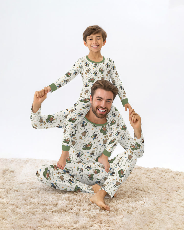 Just A Daddy Goose Family Matching Bamboo Two Piece Long Sleeve Pajama Set