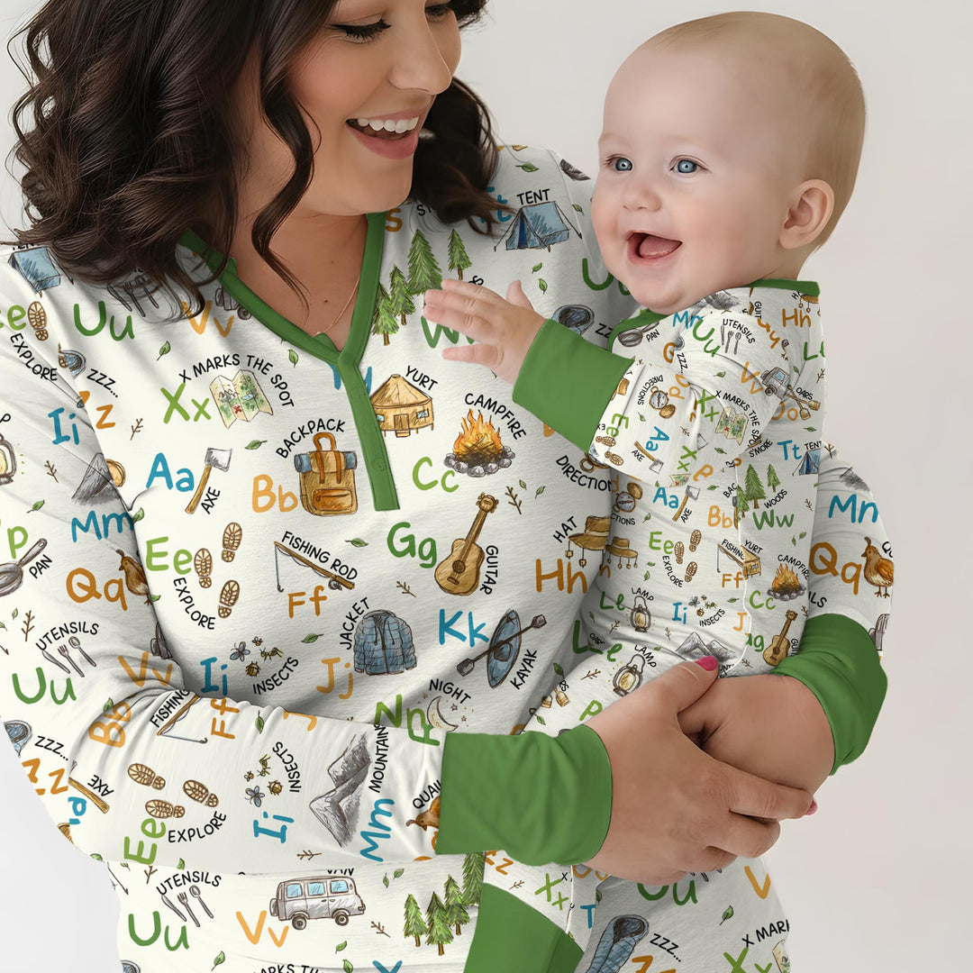 Plantilla de conjunto de pijama de mujer de bambú