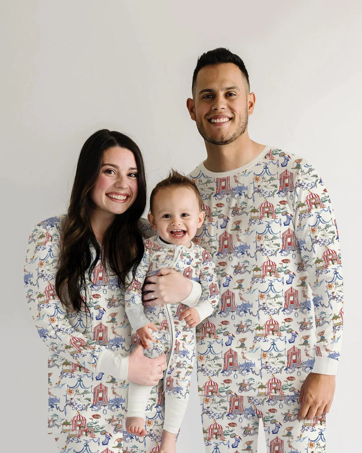 Vintage Lousiana Circus Toile Family Matching Bamboo Men's Pajama Set