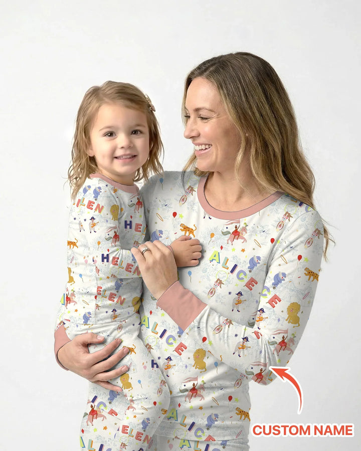 Custom Name Circus Toile Bamboo Convertible Zippy