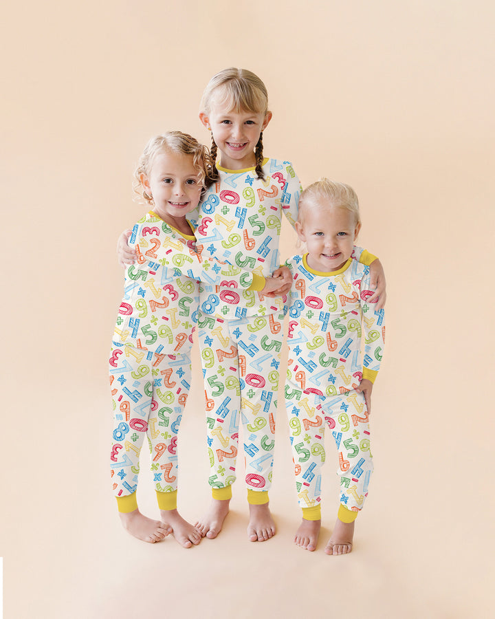 Math Doodles Bamboo Two Piece Long Sleeve Pajama Set