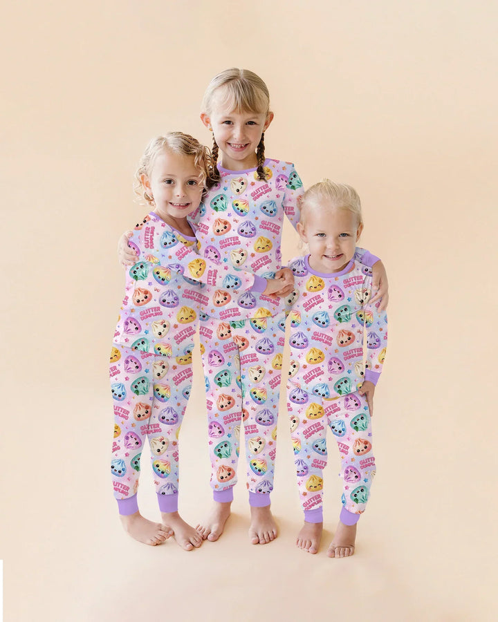 Glitter Dumpling Bamboo Two Piece Long Sleeve Pajama Set
