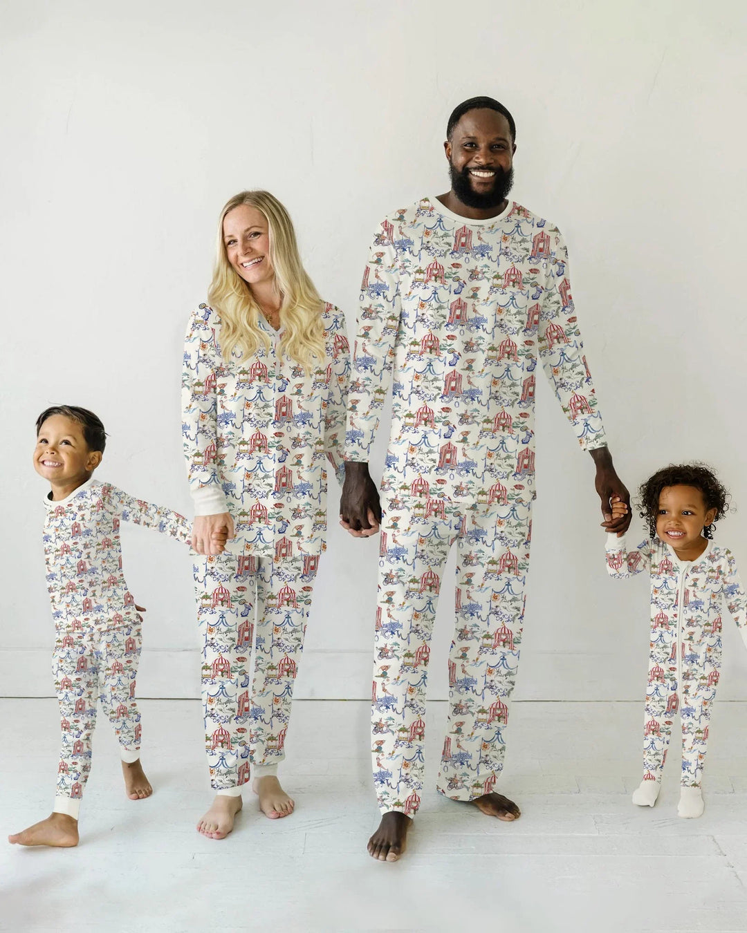 Vintage Lousiana Circus Toile Family Matching Bamboo Women Pajama Set