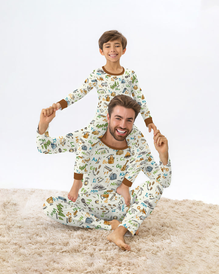 Zweiteiliges Langarm-Pyjama-Set mit Sommerfrüchten