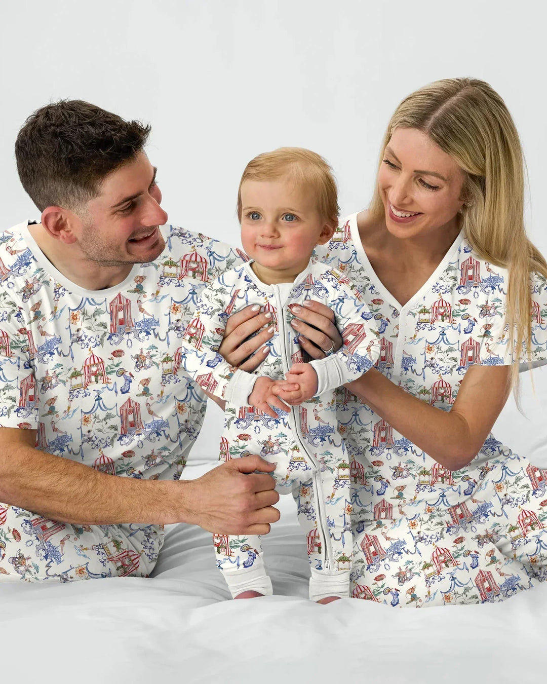 Vintage Lousiana Circus Toile Family Matching Bamboo Men's Pajama Set