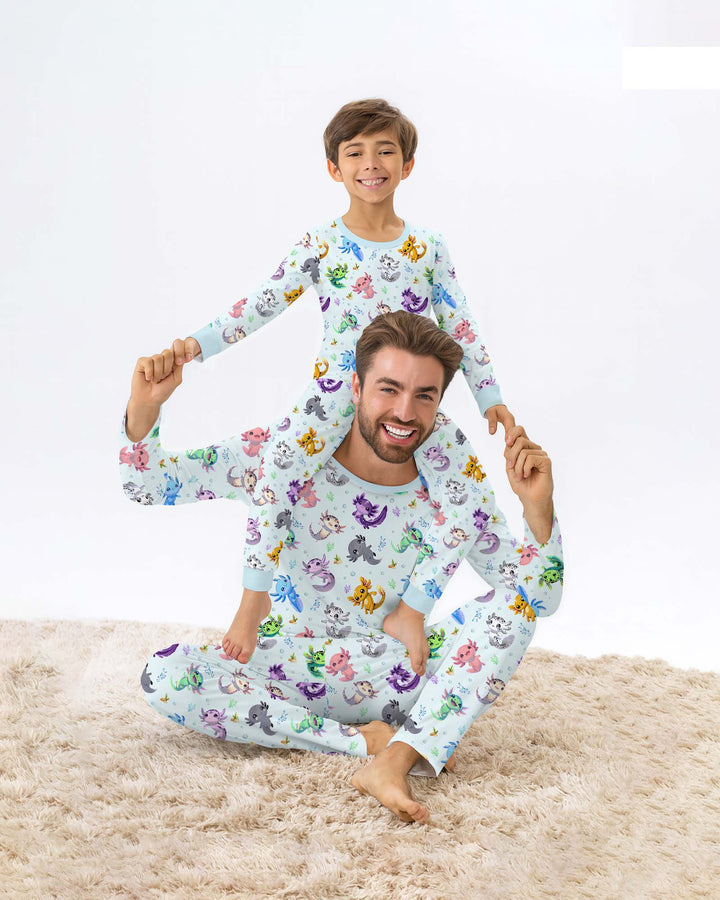 I Love You Axolotl Bamboo Men's Pajama Set
