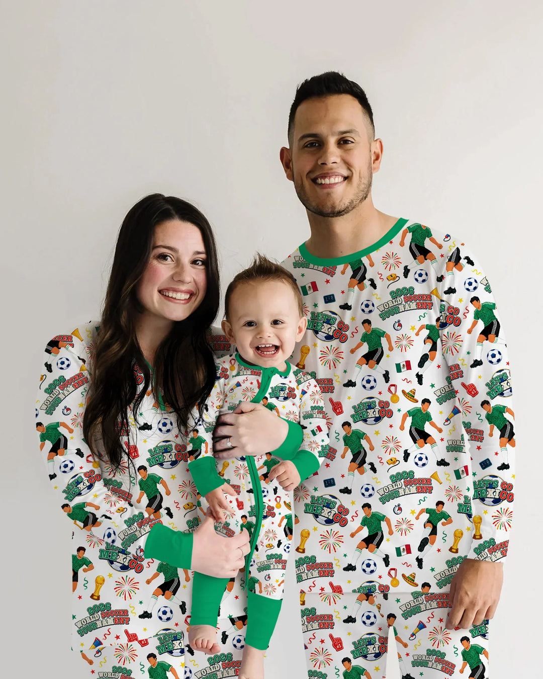 World Soccer Tournament Let's Go Mexico Family Matching Bamboo Shorty Zippy