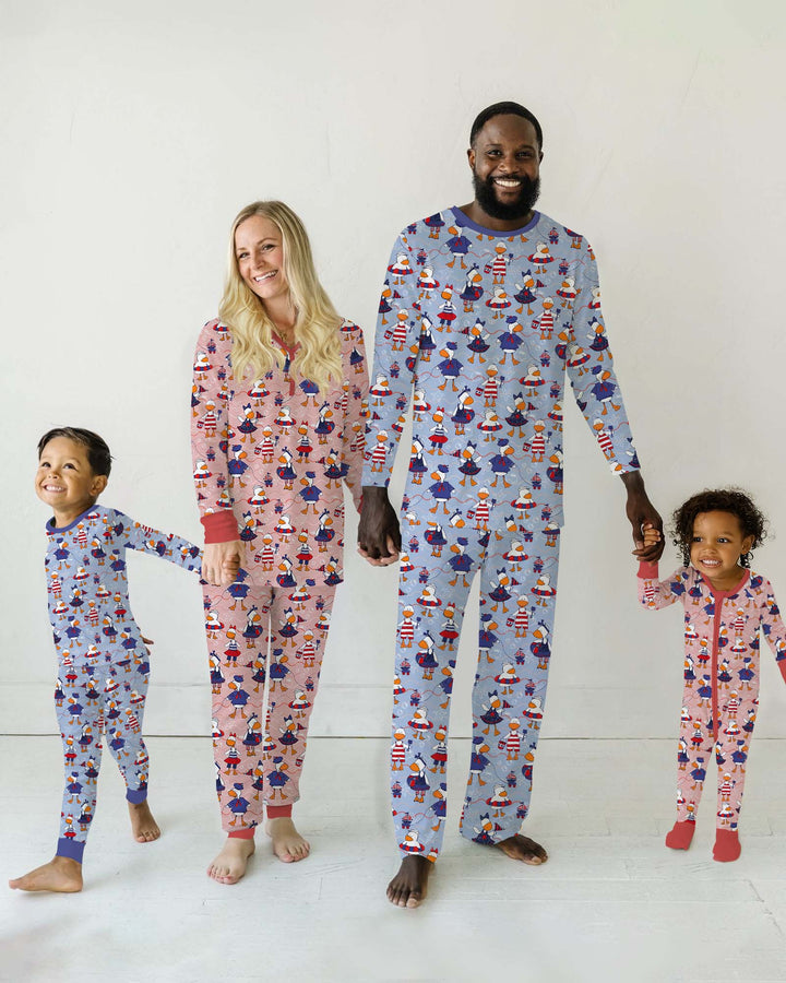 Freedom Floaties Family Matching Bamboo Men Short Sleeve Short Pajama Set