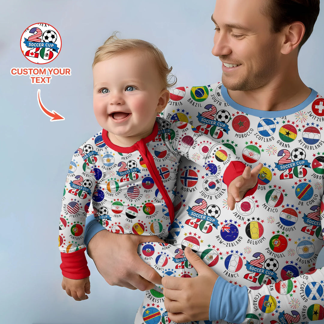 The World Plays Here 2026 Soccer Tour Bamboo Men's Pajama Set