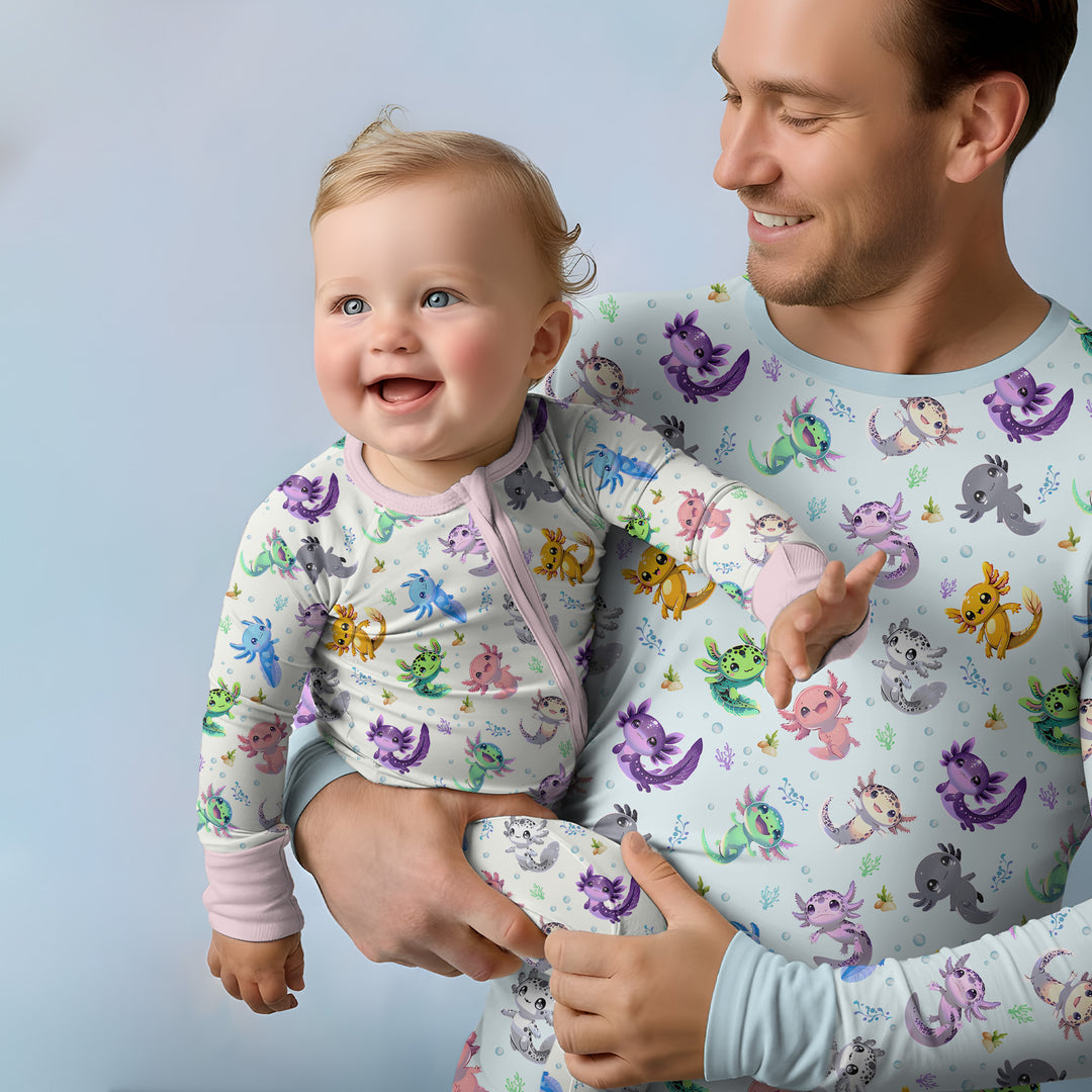 I Love You Axolotl Bamboo Men's Pajama Set