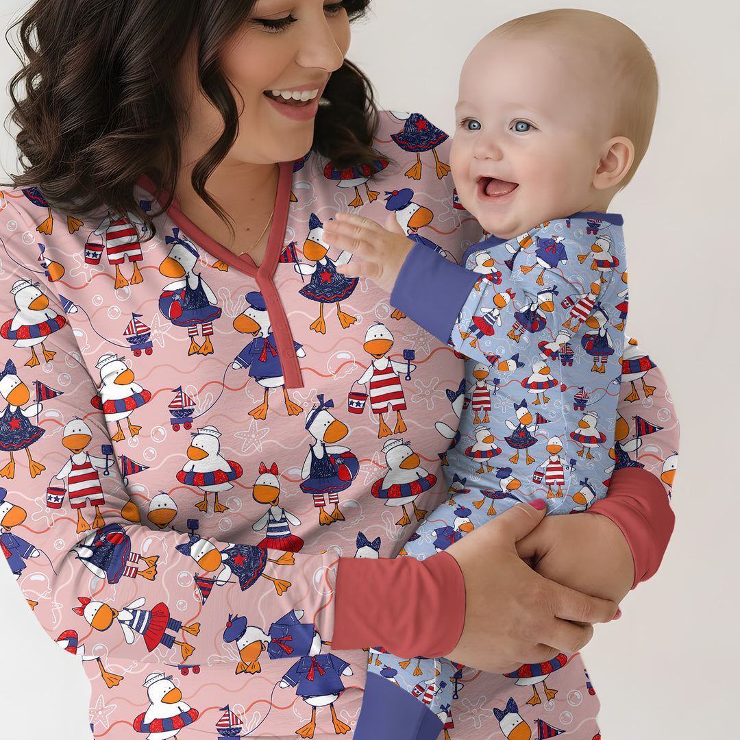 Zweiteiliges Langarm-Pyjama-Set mit Sommerfrüchten