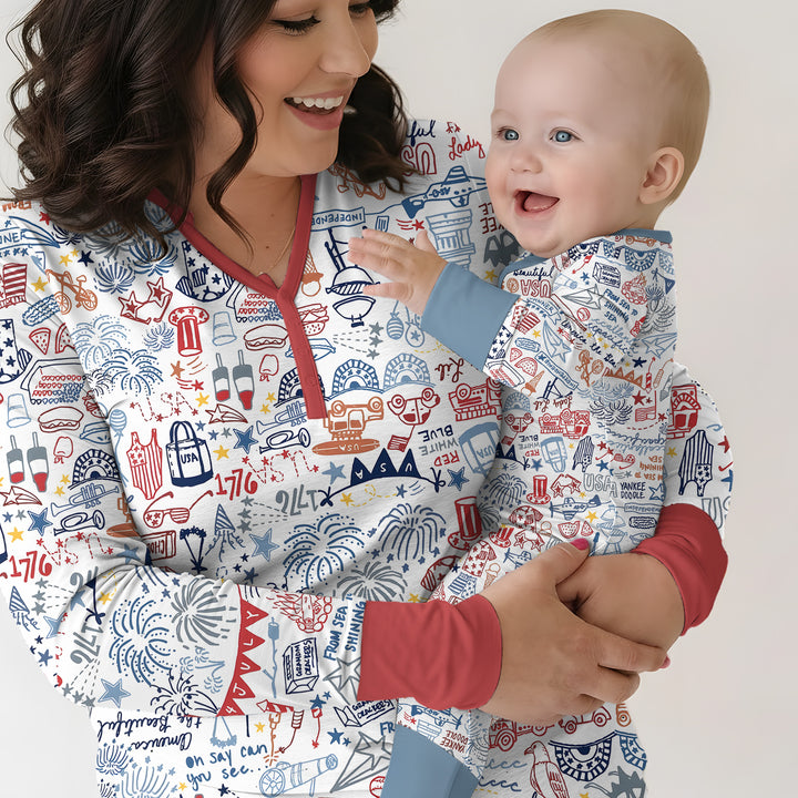 Liberty Doodle 250th Family Matching Bamboo Women Pajama Set