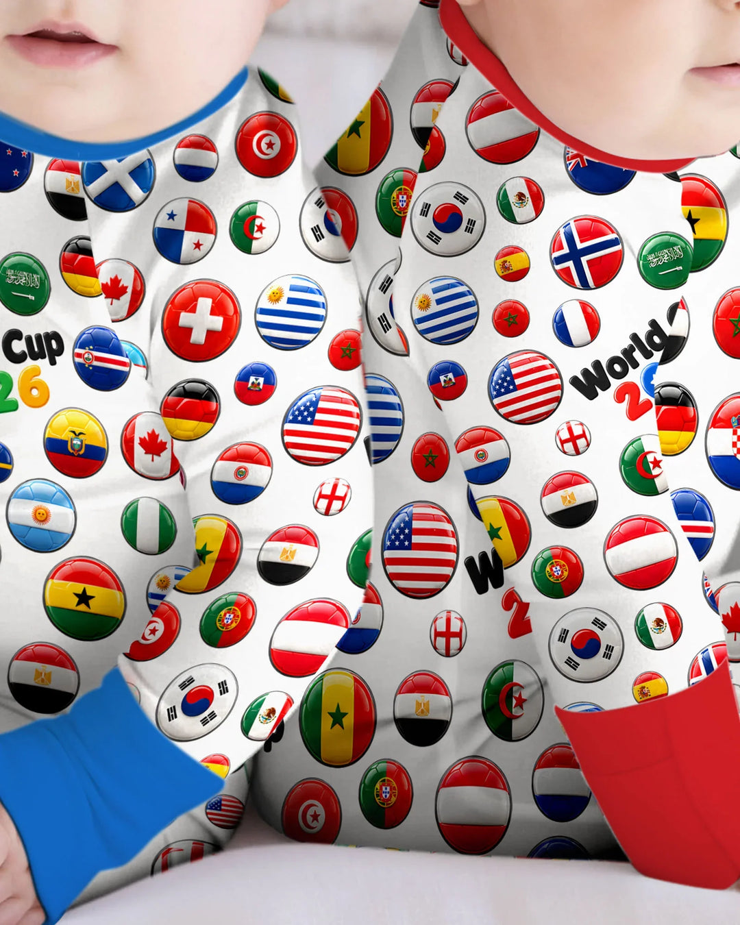 Soccer Cup All Country Balls Bamboo Two Piece Short Sleeve Pajama Set