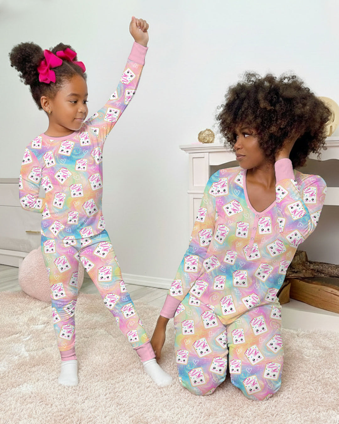 Kawaii Sprinkle Pastry  Bamboo Two Piece Long Sleeve Pajama Set