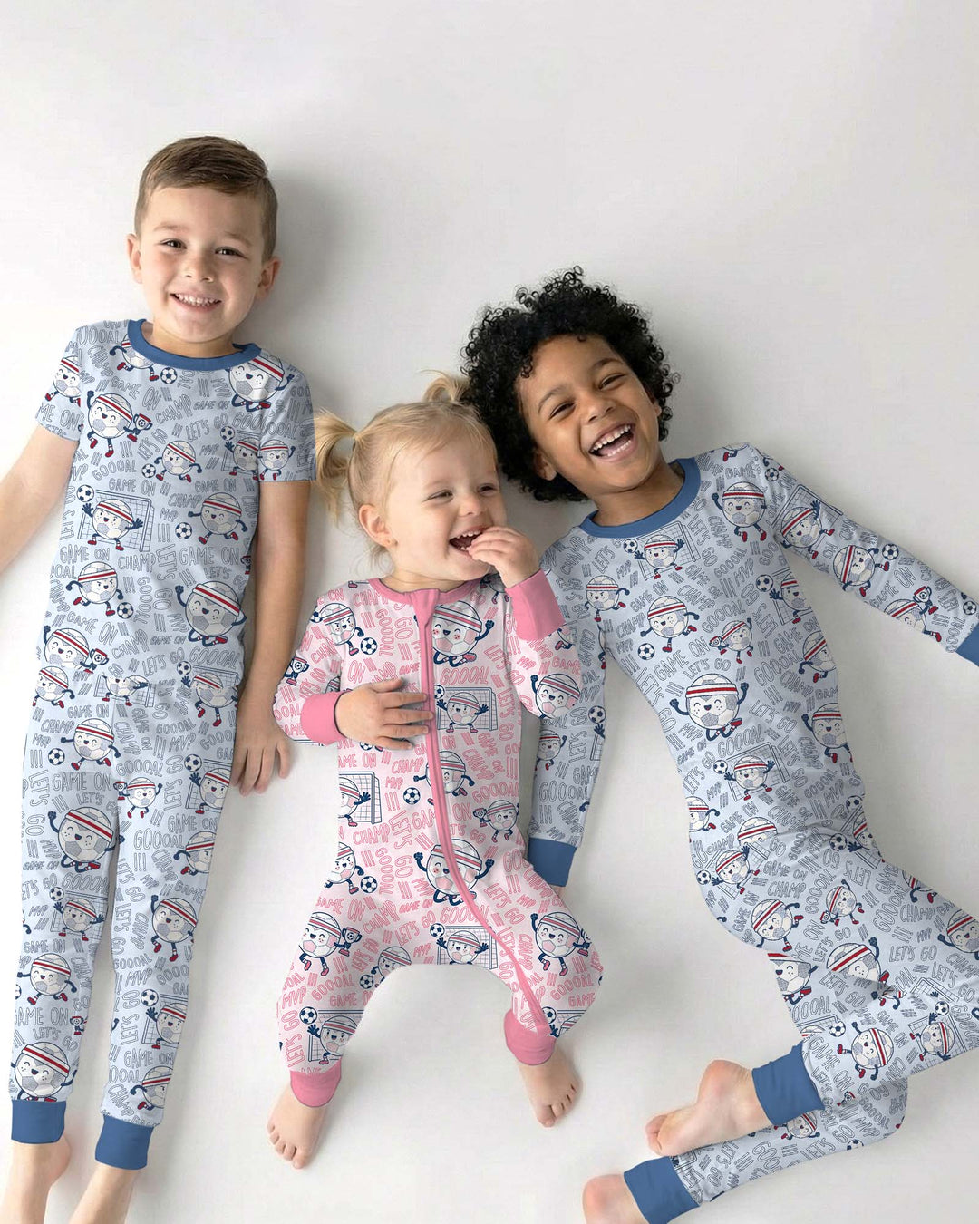 Happy Soccer Ball Family Matching Bamboo Convertible Zippy