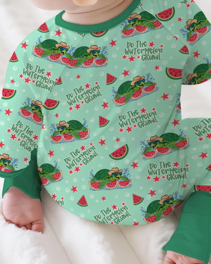 Watermelon Turtle Family Matching Bamboo Convertible Zippy