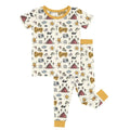 Yellow Camping Two Piece Short Sleeve Pajama Set , Yellow Camping Two Piece Short Sleeve Pajama Set - 12-18M