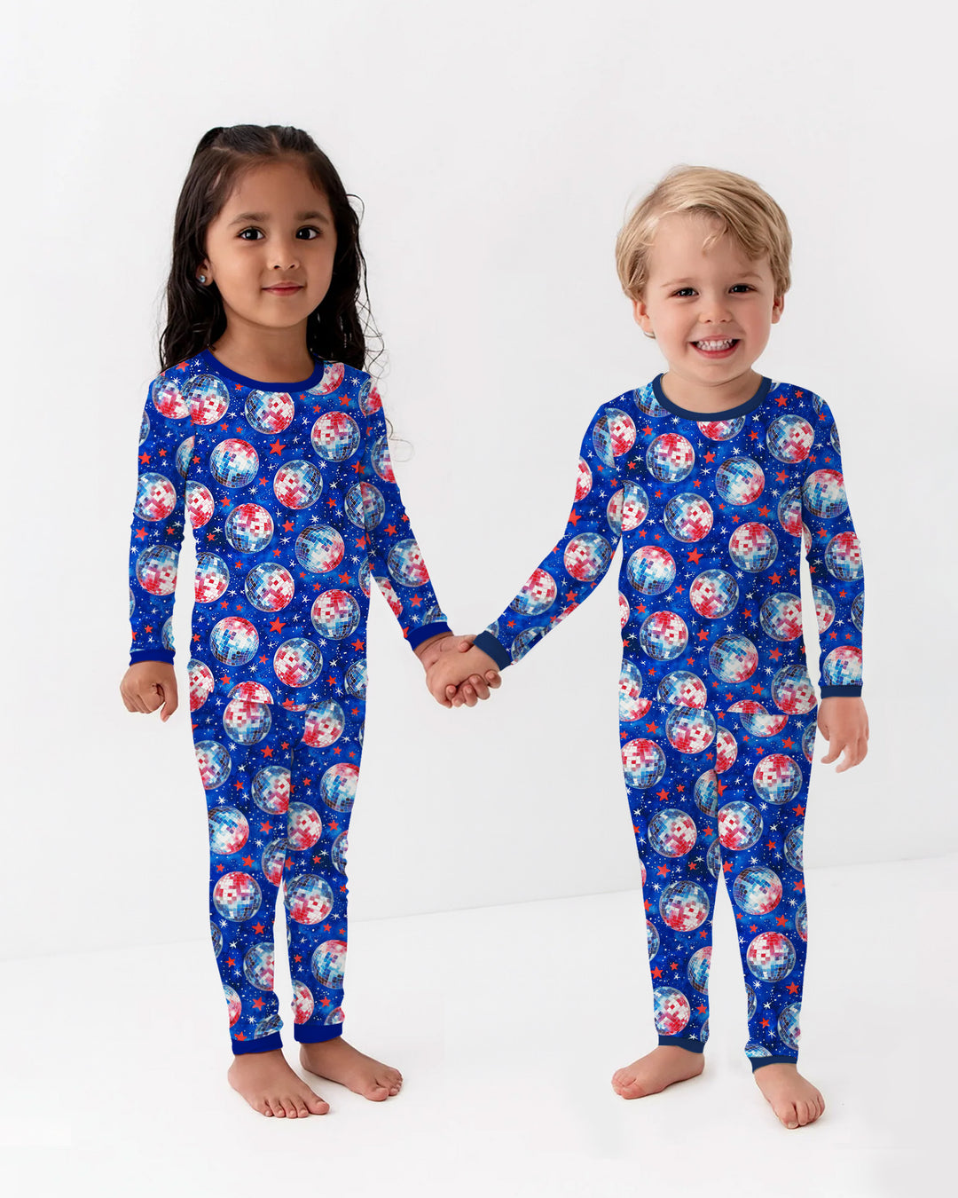 USA Disco Balls Bamboo Two Piece Short Sleeve Pajama Set