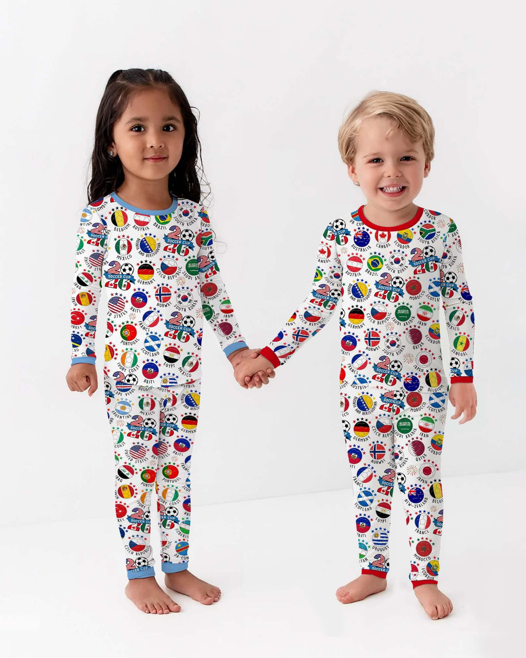 The World Plays Here 2026 Soccer Tour Bamboo Two Piece Long Sleeve Pajama Set