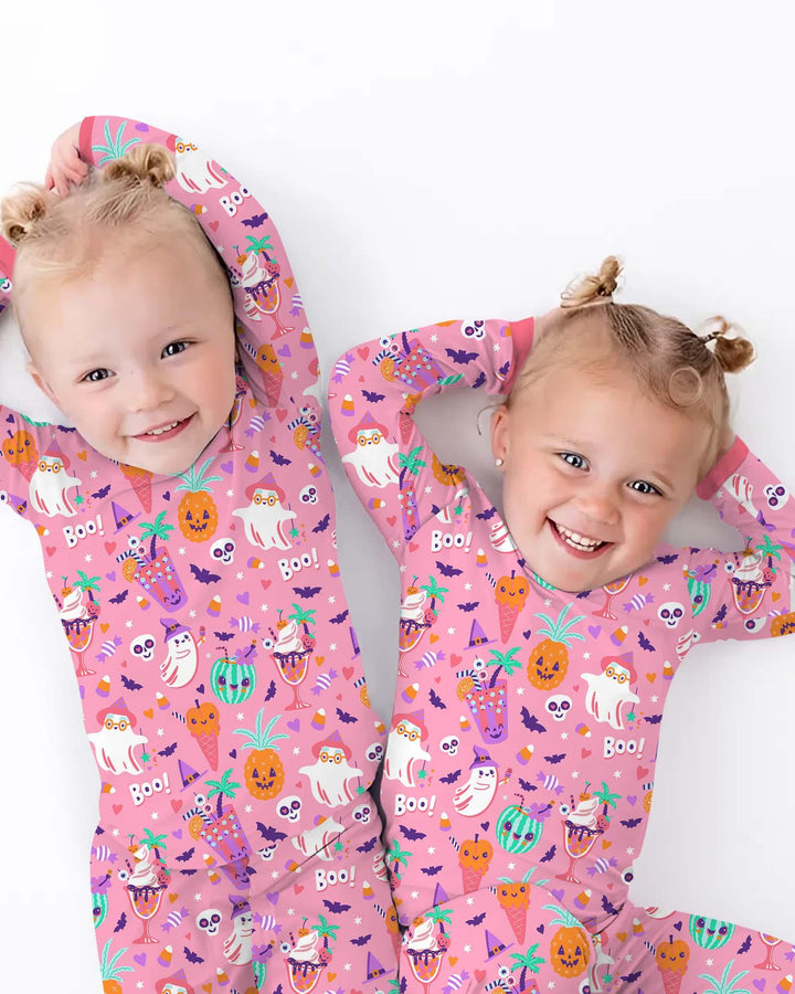 Summerween Doodles Bamboo Two Piece Short Sleeve Pajama Set