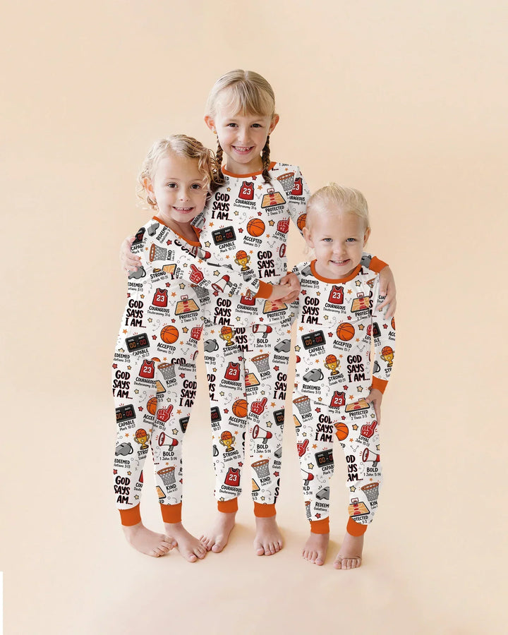 Basketball God Says I Am Bamboo Two Piece Short Sleeve Shorts Pajama Set