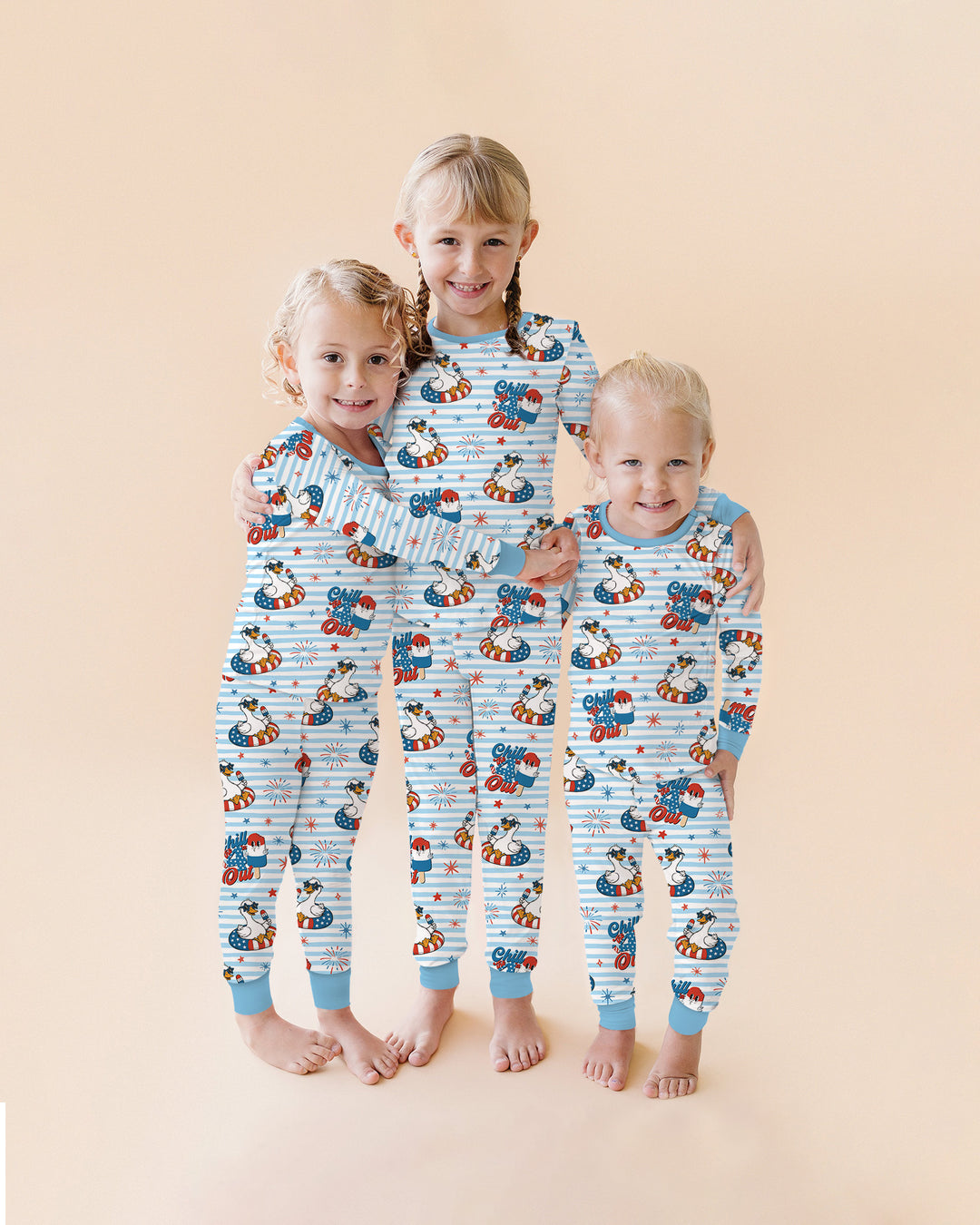 Zweiteiliges Langarm-Pyjama-Set mit Sommerfrüchten