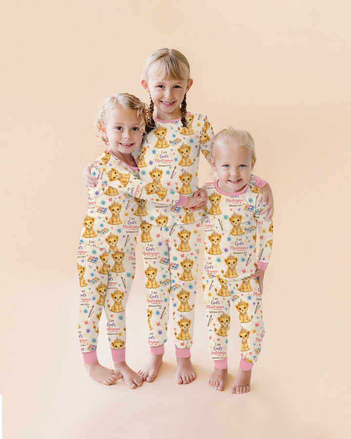 I Am God's Masterpiece Two Piece Short Sleeve Pajama Set