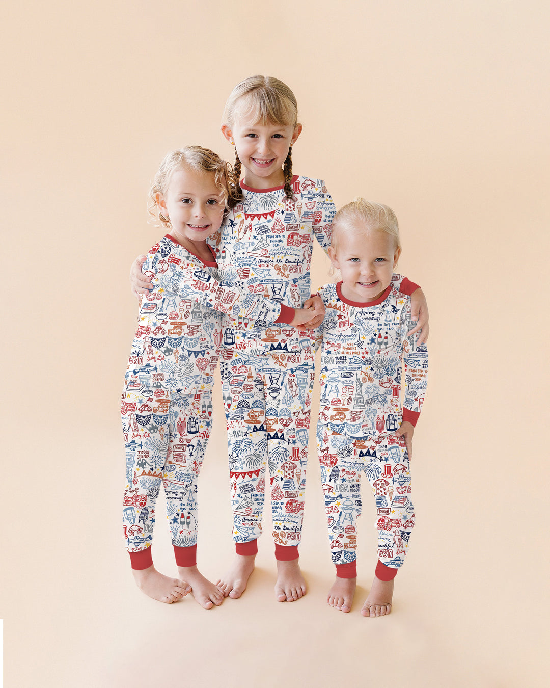 Liberty Doodle 250th Family Matching Bamboo Two Piece Long Sleeve Pajama Set