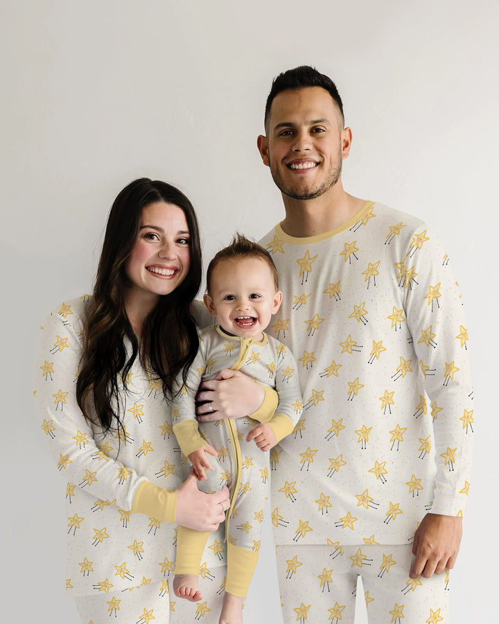 Happy Little Stars Family Matching Bamboo Two Piece Long Sleeve Pajama Set