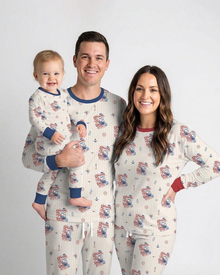 Spilling The Tea Since 1773 Family Matching Bamboo Men's Pajama Set