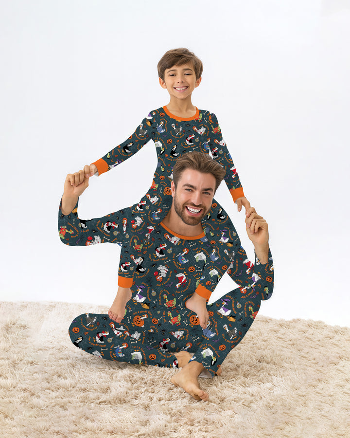 Zweiteiliges Langarm-Pyjama-Set mit Sommerfrüchten