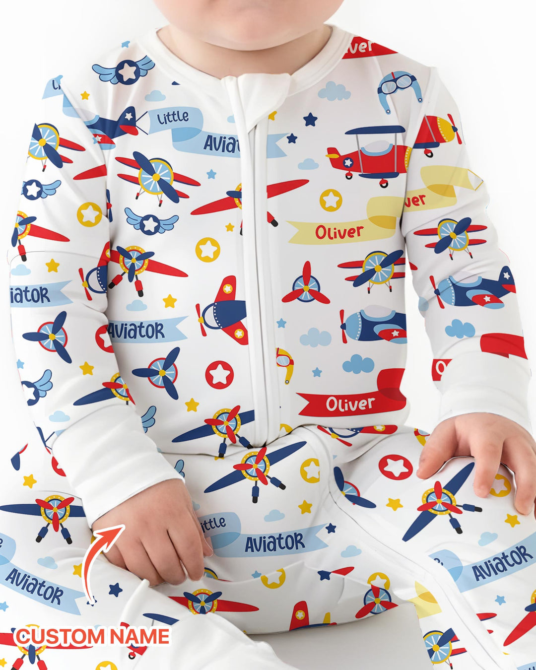 Our Little Aviator Custom Name Bamboo Convertible Zippy