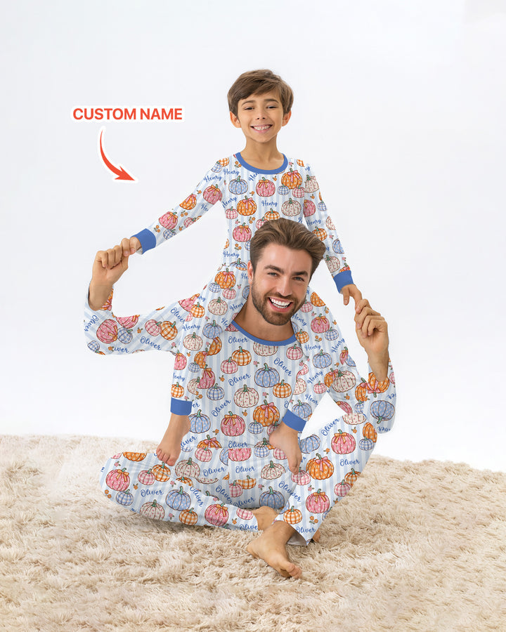 Conjunto de pijama de dos piezas de bambú con mangas largas, plantilla PERSONALIZADA