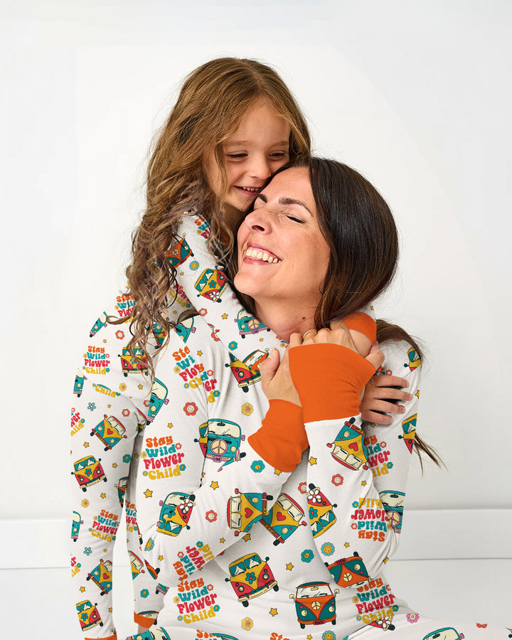 Stay Wild Flower Child Bamboo Two Piece Long Sleeve Pajama Set