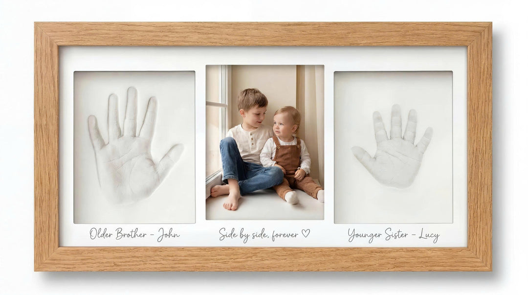 Two Babies Handprint Frame with Photo Keepsake