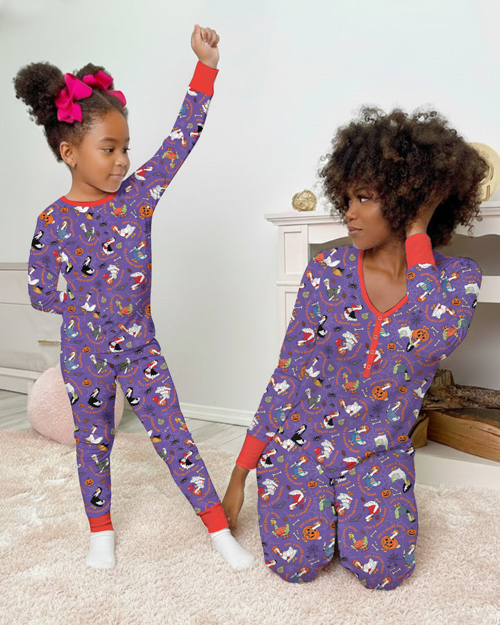 Just A Spooky Goose Family Matching Bamboo Women Pajama Set