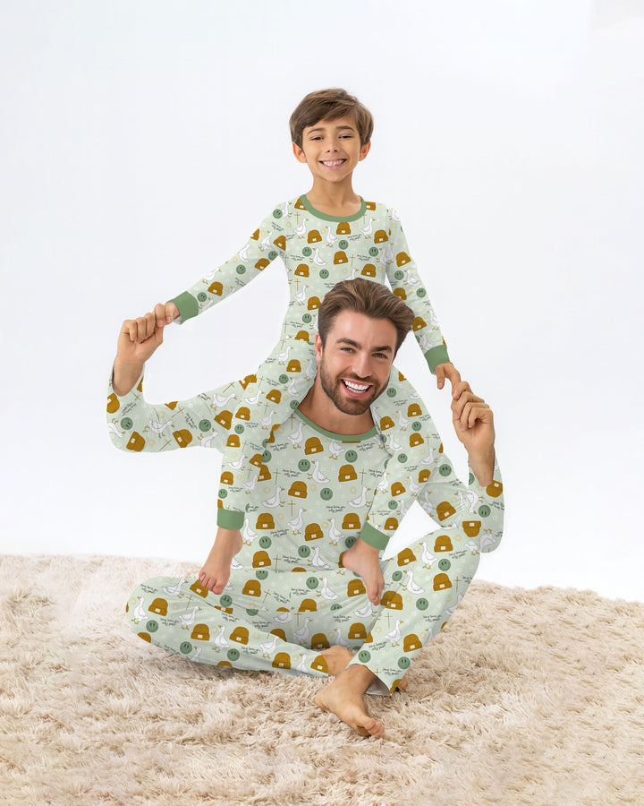Jesus Loves You Silly Goose Bamboo Men's Pajama Set