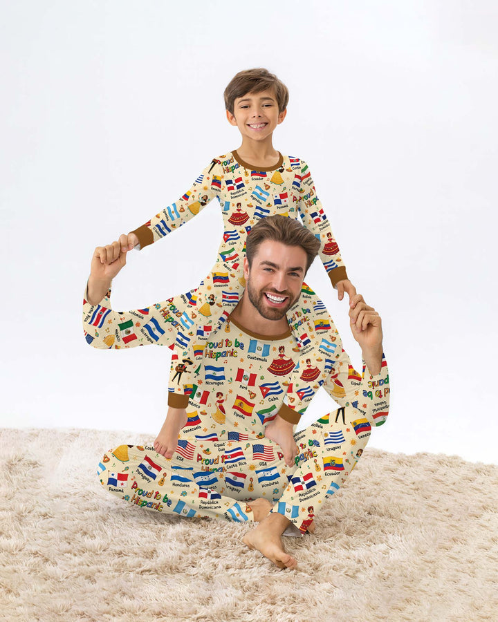 Zweiteiliges Langarm-Pyjama-Set mit Sommerfrüchten