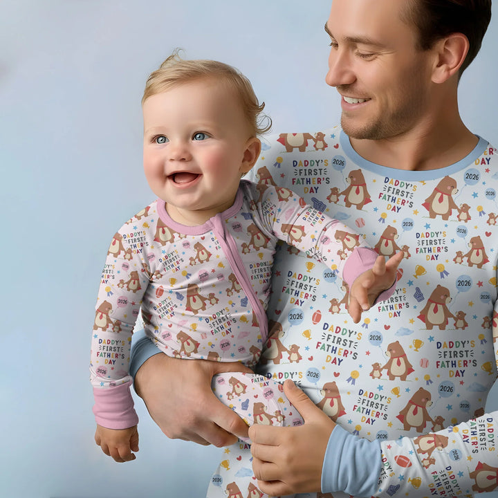 First Father's Day Daddy Bear Family Matching Bamboo Convertible Zippy