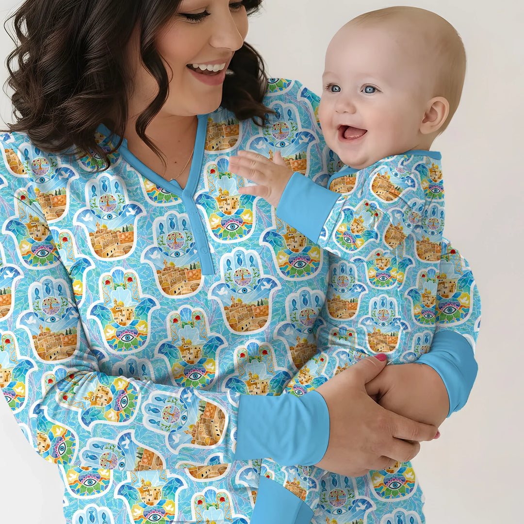 Plantilla de conjunto de pijama de mujer de bambú